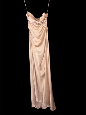 Thatssofetch Silky Blush Slip Maxi Dress with Cowl Neck strapless formal 6